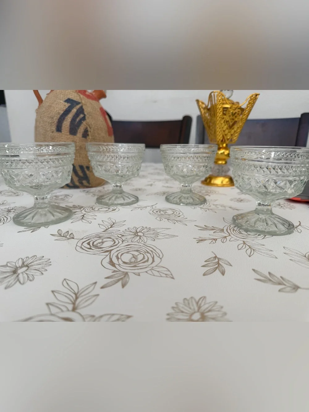 Vintage Anchor Hocking Wexford Dessert Cups Sherbet Bowls Set of 4